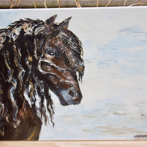 Pony in the Wind Painting (16x20 in)