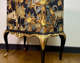 Mueble pequeño a medida para bebidas vintage / whisky / vino / estilo Reina Ana, bares domésticos personalizados pintados
