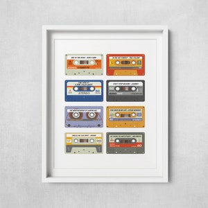 Personalized Music Poster - Digital Download - Wall Art - Print - Retro Cassette Tape - Nostalgia - 60s - 70s - 80s - 90s