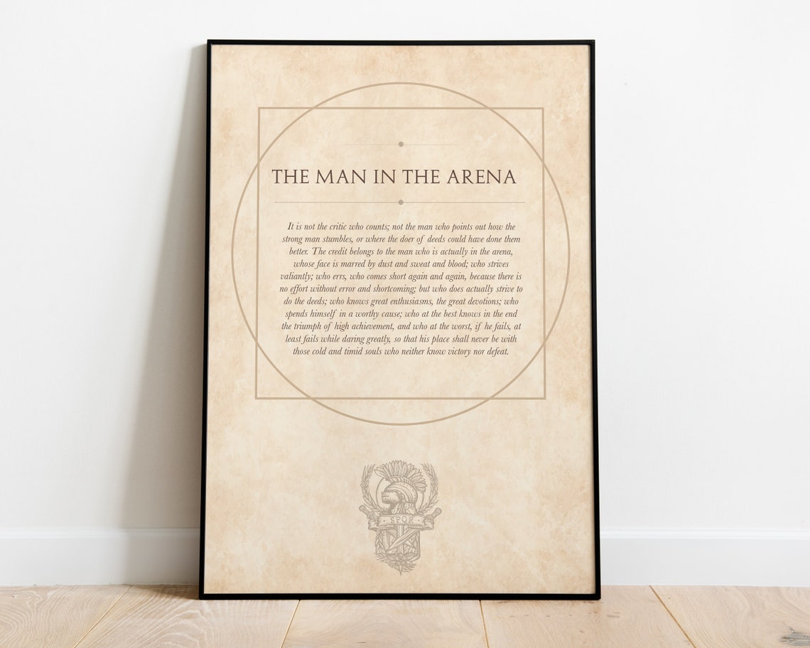 The Man in the Arena Wall Art Print Digital File - Etsy España