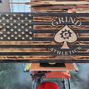 US Flag with Custom company logo or team