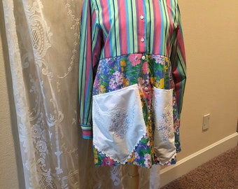 Boho Shabby Chic Streifen und Blumenstaubwedel