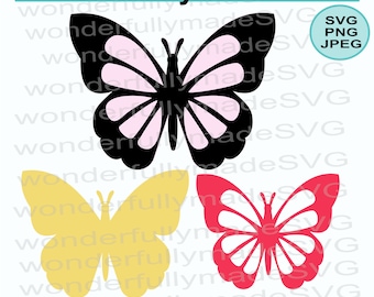 Motyl SVG, pliki do wycinania uroczych motyli 3D (zestaw 2 sztuk), warstwowy plik do wycinania motyli dla Cricut, warstwowy motyl SVG, 3D motyl SVG.