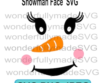 雪だるまの顔のSVG、雪だるまのSVG、冬のテーマのSVG、クリスマスのSVG、雪だるまのデザイン