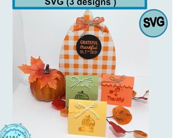 秋のキャンディポーチSVG、おやつボックステンプレート（3デザイン）