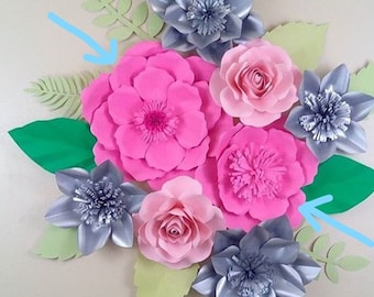 Large Paper Flower Template SVG, Flower template for Cricut and Silhouette, Paper Flower Backdrop template for cutting machine, (Saraffina)