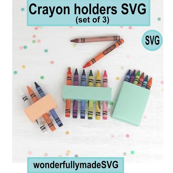 Crayon holder SVG, crayon holder SVG for colouring page, Crayon holder svg for activity box crayon holder SVG for favor box (set of 3)