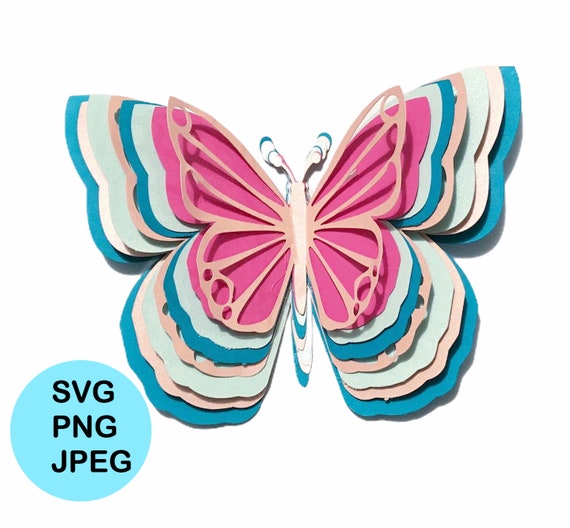 Download 8 Layers 3d Butterfly Svg Layered Butterfly Svg 3d Etsy
