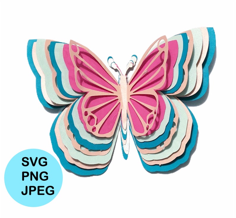 Download 8 Layers 3D Butterfly SVG Layered butterfly SVG 3D | Etsy