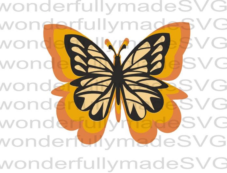 Download 3D Layered Butterfly SVG Layered butterfly template 3D | Etsy