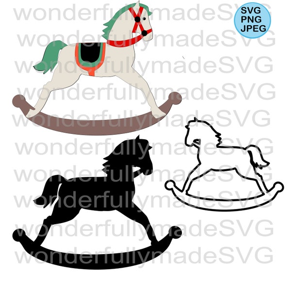 Rocking horse svg, Christmas rocking horse svg, carosel horse svg, svg for cricut