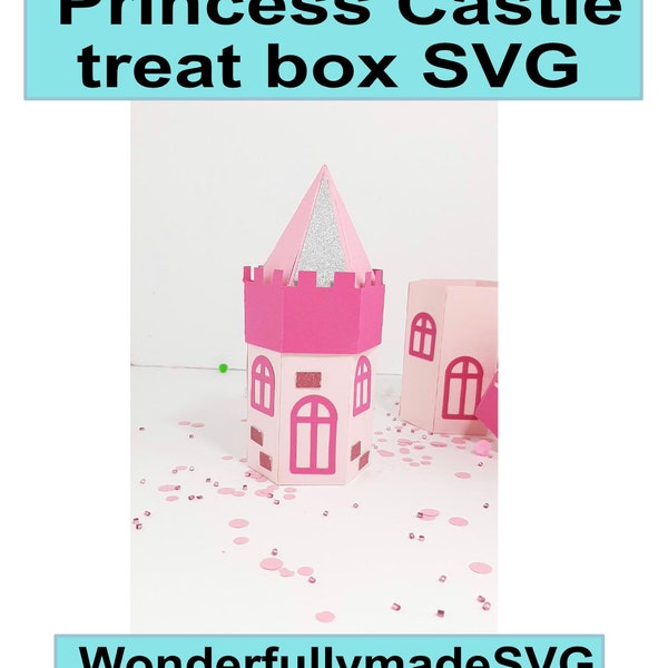 Princess castle box SVG, Castle box svg, gift box template, treat box svg, treat box template, SVG file, party box svg, box template, SVG