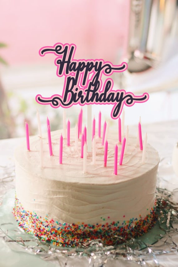 Download Layered Cake Topper Svg Shadow Cake Topper Svg Happy Etsy