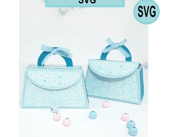 3D Paper Purse Favor Box SVG, Party Gift Bag Template, purse favor box SVG, svg cut file