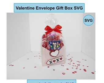 バレンタイン封筒ギフトボックス SVG、バレンタインギフトボックス SVG、バレンタインギフトボックス SVG、DIYギフトボックス SVG、ギフトパッケージ SVG、ギフトボックス SVG、SVG