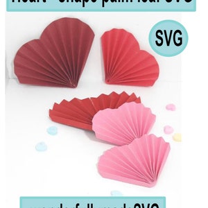 3D heart shape tropical palm leaf SVG, pal spear SVG, paper palm svg, SVG file,