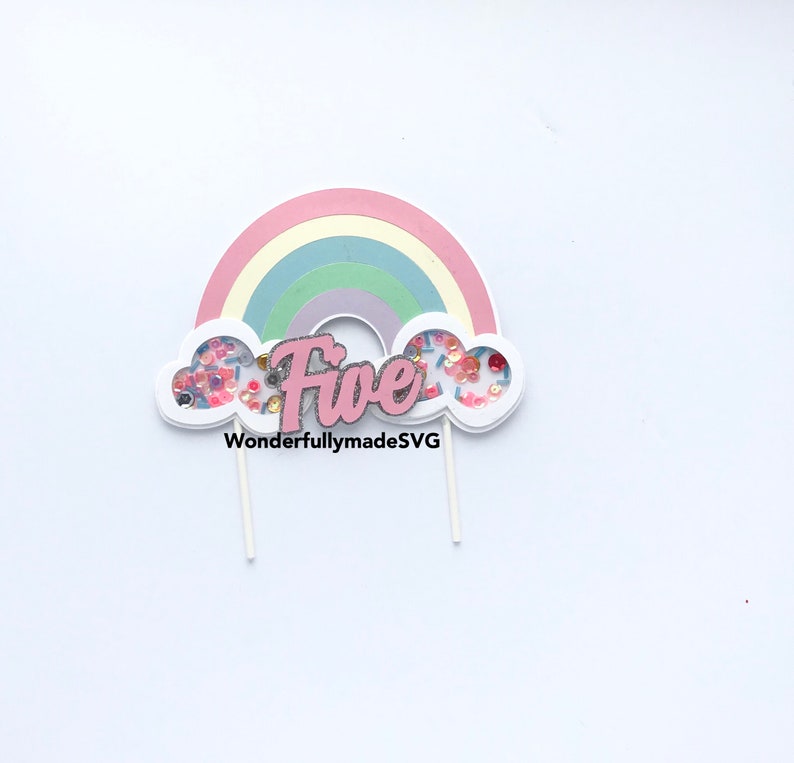 Download Rainbow shaker cake topper Rainbow theme svg for shake | Etsy