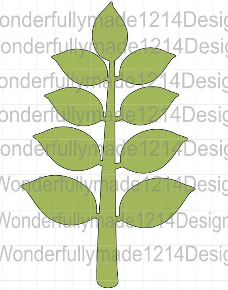 paper leaf die cut branches leaf template. Leaf template Rose leaf template Giant paper flower SVG branched leaf pattern