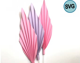 3D トロピカル パーム リーフ SVG: 紙製パーム スピア テンプレート (デジタル ダウンロード)