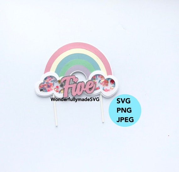 Download Rainbow Shaker Cake Topper Rainbow Theme Svg For Shake Etsy