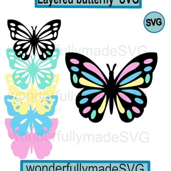 Butterfly svg, layered butterfly SVG, 3d butterfly, giant butterfly SVG, svg for Cricut