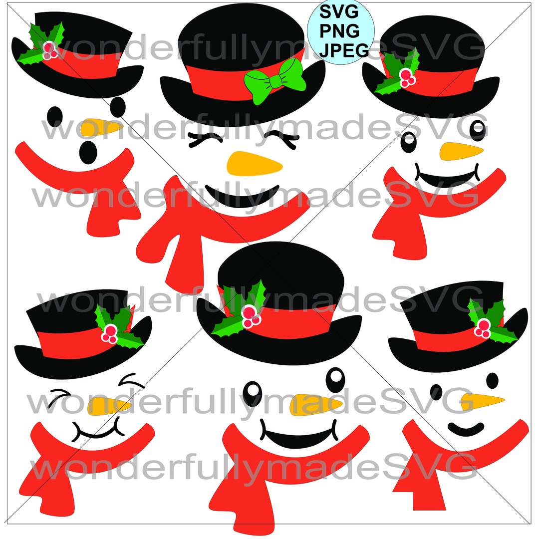 Snowman Faces Svg Snowman Head Svg Snowman Svg Frosty the - Etsy