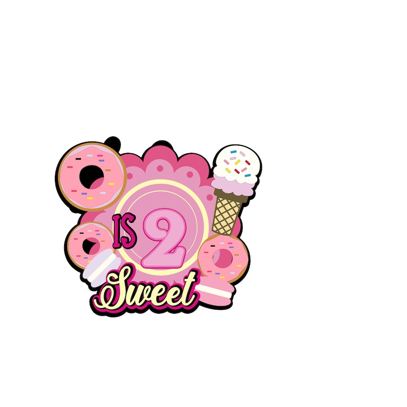 Download Sweet two cake topper SVGTwo sweet donut topper svg | Etsy