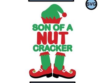 クリスマスエルフ SVG、ナッツクラッカー SVG、サンタエルフ SVG、クリカット用 SVG（2 個セット）