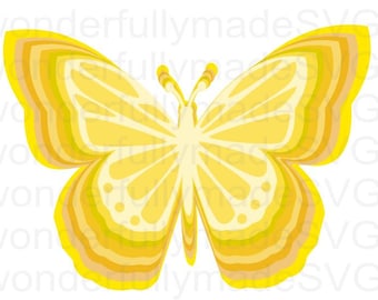 Borboleta SVG, arquivo SVG de borboleta 3D, arquivo de corte de borboleta em camadas, pacote Cricut SVG, arquivos de corte de silhueta, borboleta geométrica/abstrata