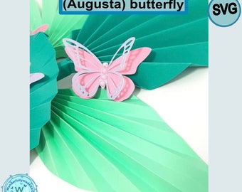 Motyl 3D SVG, plik motyla 3D z papieru SVG, szablon motyla, motyl warstwowy SVG, plik do cięcia SVG dla Cricut i sylwetka