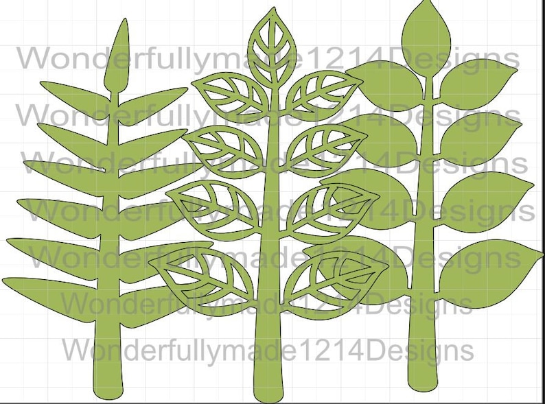 paper leaf die cut branches leaf template. Leaf template Rose leaf template Giant paper flower SVG branched leaf pattern