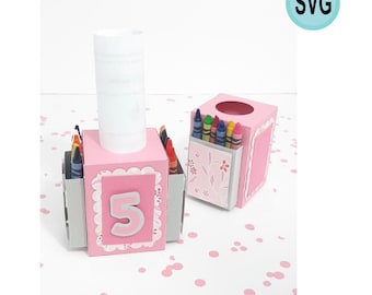 Coloring box template, crayon holder box template, coloring activity box svg, wedding activity box template, crayon Activity box svg
