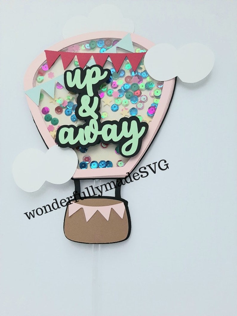 Download Up and Away shaker cake topper svg svg for shaker topper ...