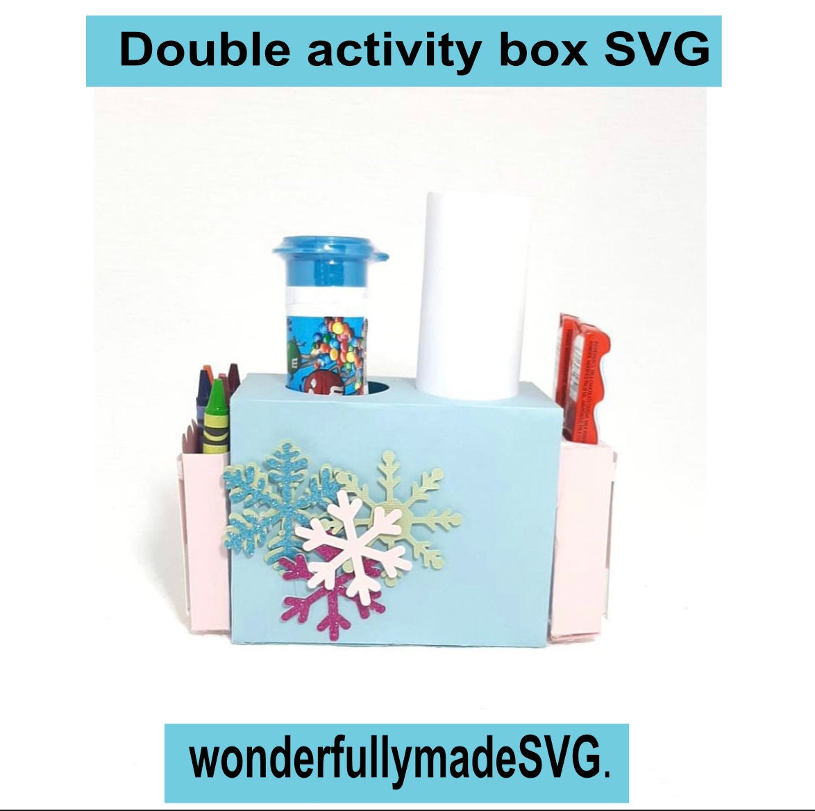 Coloring Activity Box SVG: Crayon & Candy Holder Template (digital ...