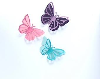 Pliki do cięcia motyli w formacie SVG, 3D (ładna i delikatna dama) (3), wielowarstwowy plik do cięcia motyli dla programu Cricut, wielowarstwowy motyl w formacie SVG.