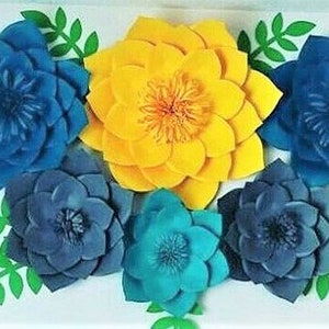 Paper Flower Template SVG, Large  Flower template for Cricut and Silhouette, Paper Flower Backdrop template for cutting machine, (Augusta)