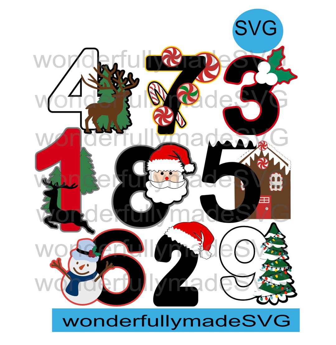 Christmas Countdown Numbers SVG, Advent Calendar (digital Download) - Etsy
