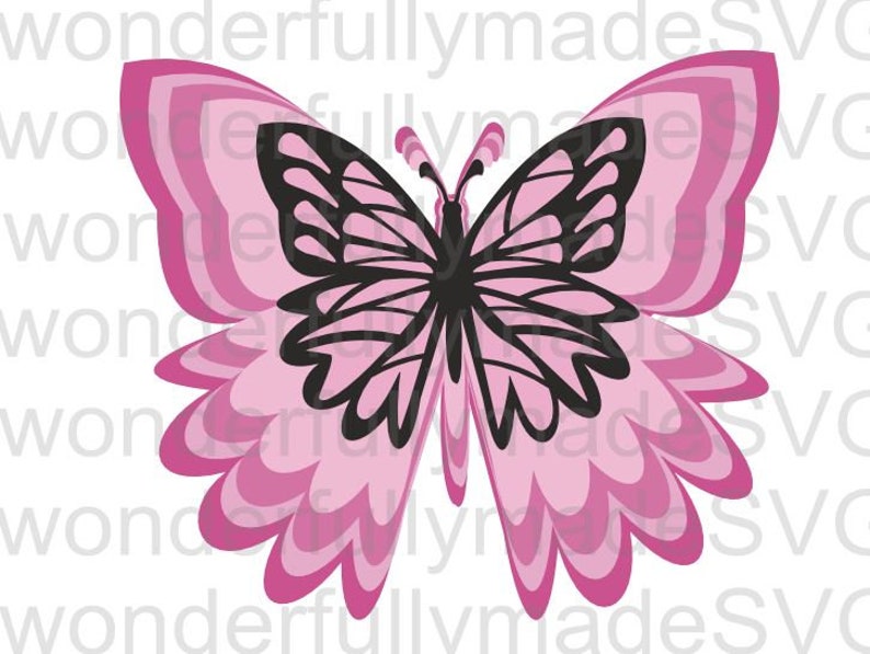 Download 3D Layered Butterfly SVG Layered butterfly template 3D | Etsy