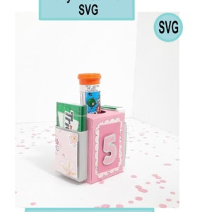 MM Tube Box Vorlage, Malkasten svg, Gastgeschenk Box / Leckerli-Box svg, Brautparty Box-Vorlage, Buntstift-Actty-Box svg.