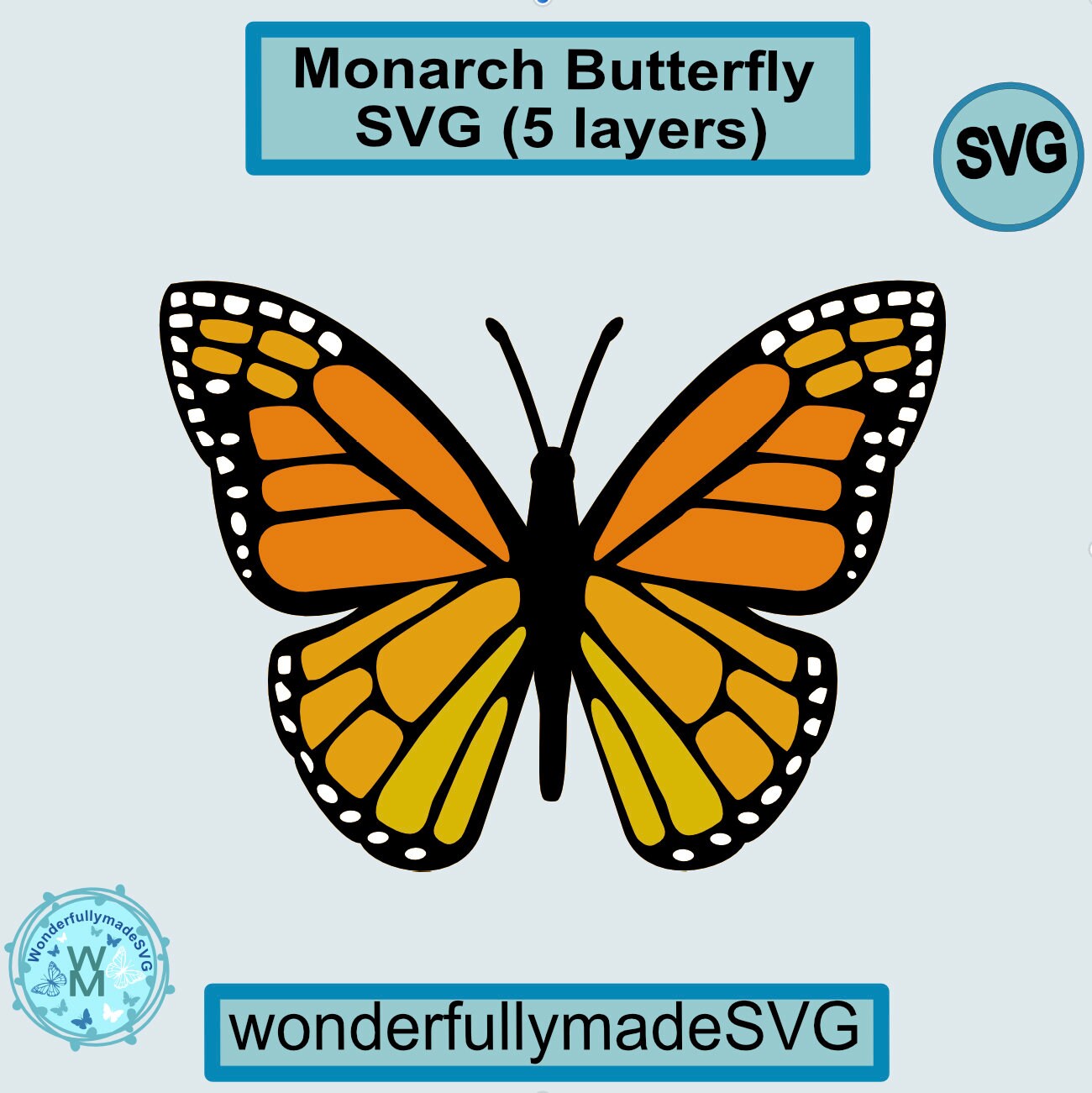 Monarch Butterfly SVG Monarch Butterfly Template 3D Monarch Etsy