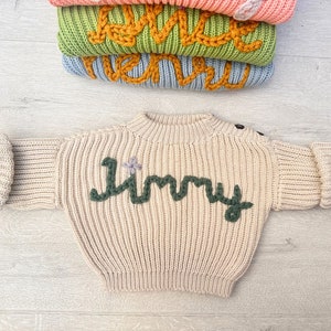%100 Organic Cotton Yarn Hand Knitted Customised BabySweater