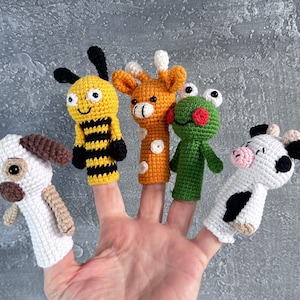 Zoo Animal Finger Puppets, Farm Animal Speech Therapy For Baby, Crochet Finger Puppets.