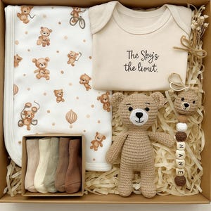 New Born Baby Gift Set, Baby Shower Gift, Handmade New Baby Present, Larger Cotton Baby Girl Gift Basket