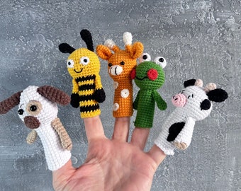 Handmade Organic Animal Finger Puppets - Perfect for Baby Speech Therapy and Farm Animal Learning