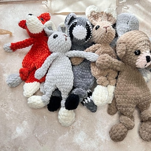Soft Toys For New Born, Crochet Animal Snuggler, Hanmade Plushie Baby Toys
