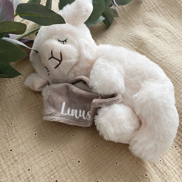 Personalized cuddly toy sheep