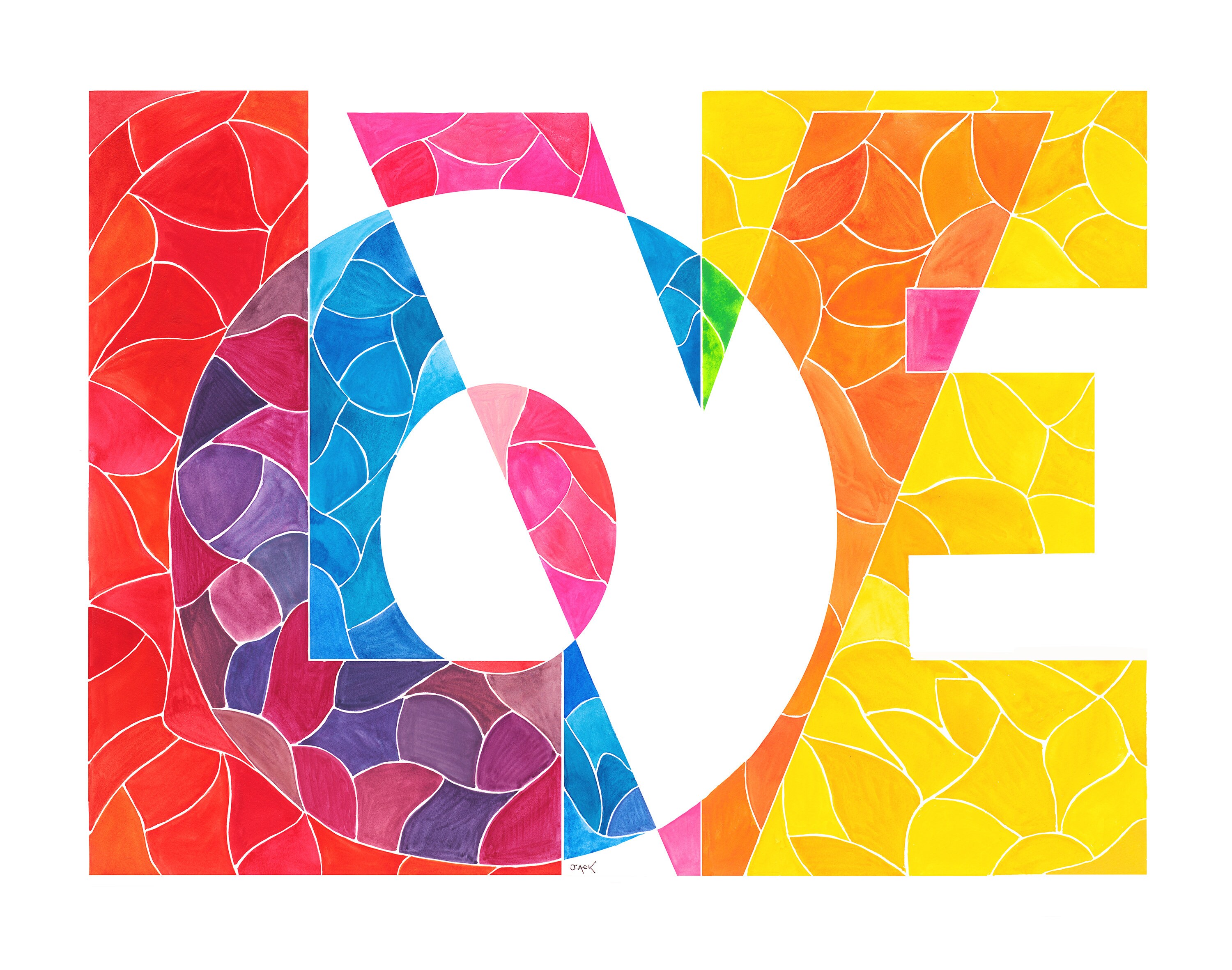 Love Wall Art Modern Art Prints Colorful Wall Decor Love Etsy