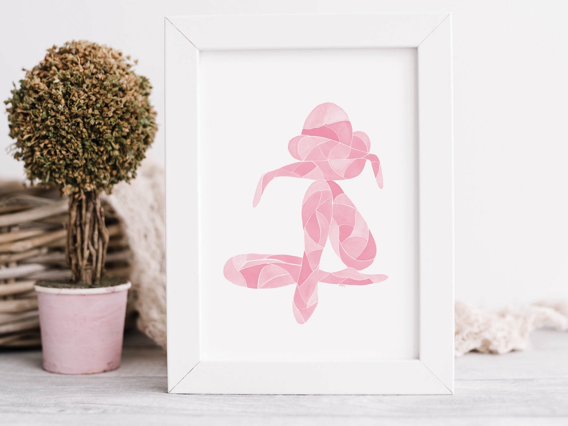 Estampado de arte de pared de color rosa claro decoración del | Etsy