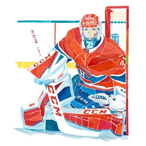 Carey Price poster, Montreal Canadiens hockey wall art, hockey prints, Canadiens goalie painting, sports artwork, kids wall decor, NHL fan image 6