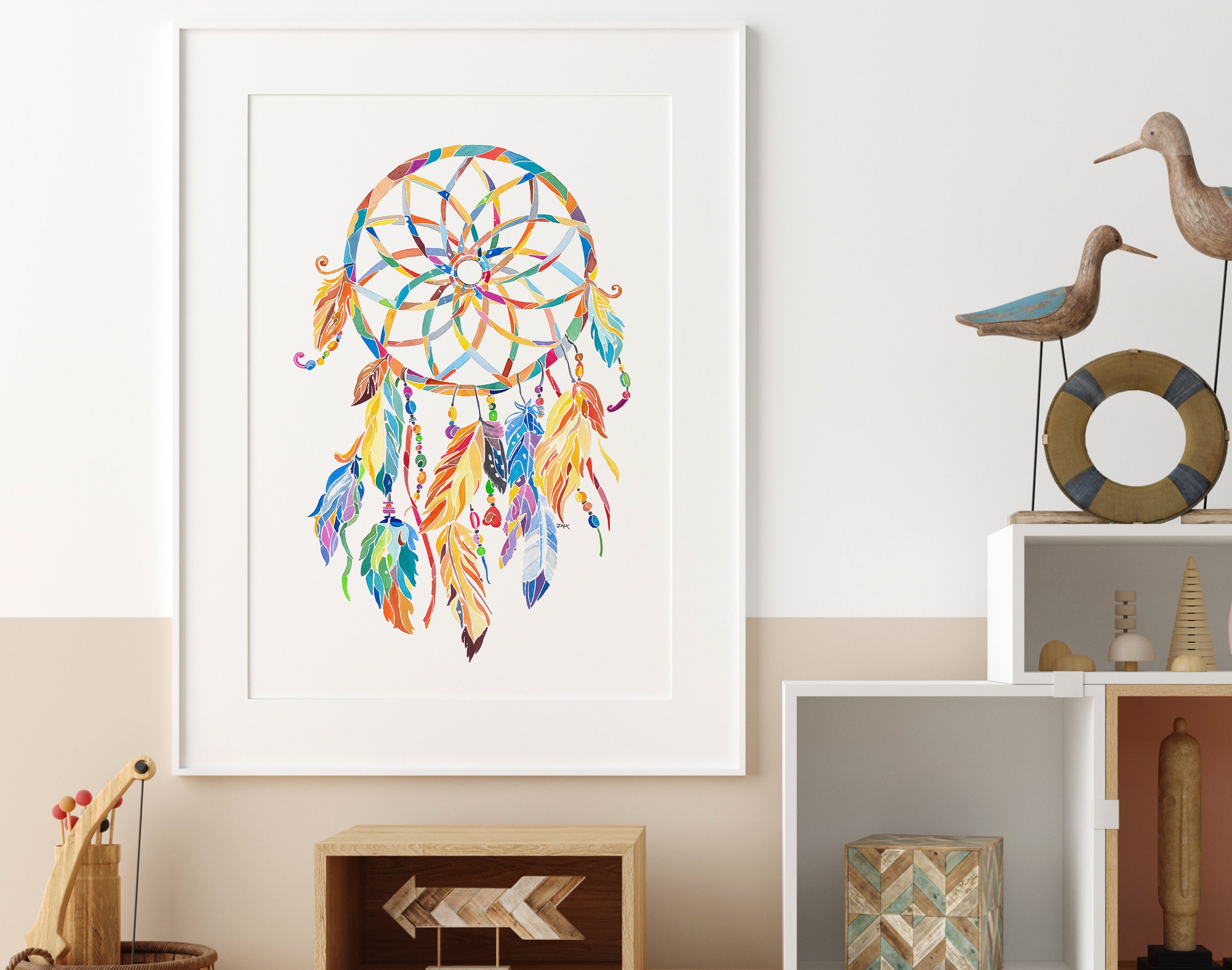 Dream Catcher Wall Print Dream Catcher Wall Hanging Boho - Etsy Singapore